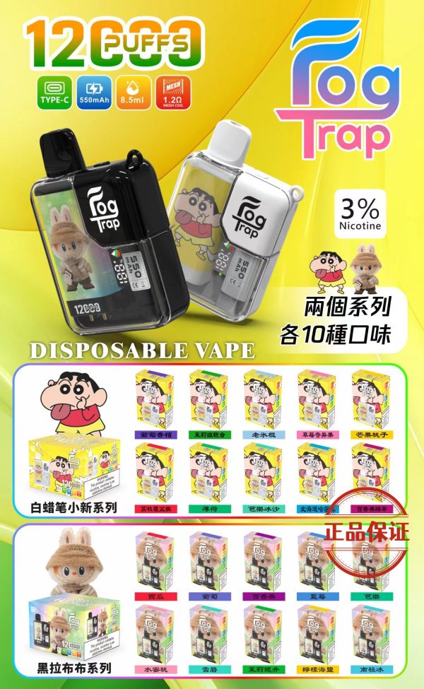 Fog Trap 霧陷阱 12000 口 拋棄式電子煙 LABUBU & 蠟筆小新聯名限定